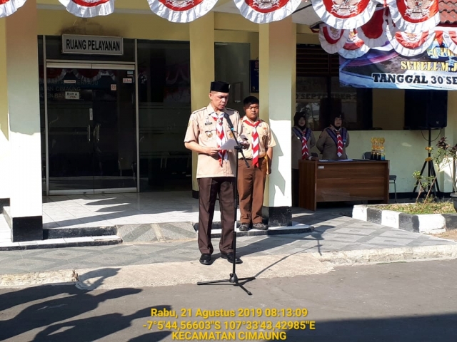 Upacara Memperingati Hari Gerakan Pramuka ke 58 Tingkat Kwartir Ranting Kecamatan Cimaung
